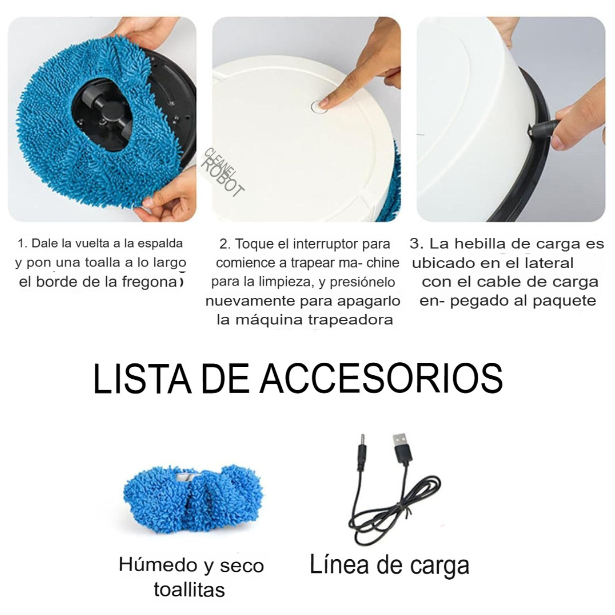 Robot Aspiradora Redondo Blanco 