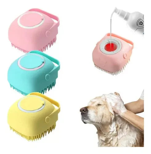 Cepillo Jabonero Masaje Para Mascota